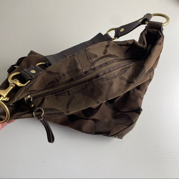 Coach Brown Canvas Big Monogram Gold Hardware Square Shoulder Bag K0773-10620 - Picture 3 of 12